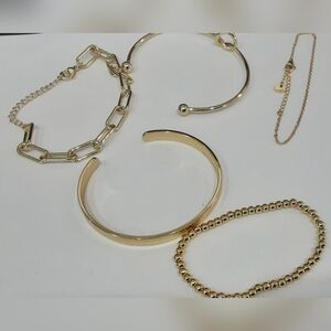 Elegant Gold Bracelet 5pc Set J237